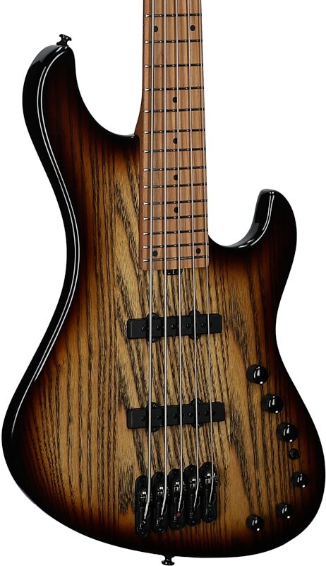 open zoom image for Ibanez MDM1305 Mode Electric Bass, 5-String (with Gig Bag), Natural Stained Amber, Full Left Front