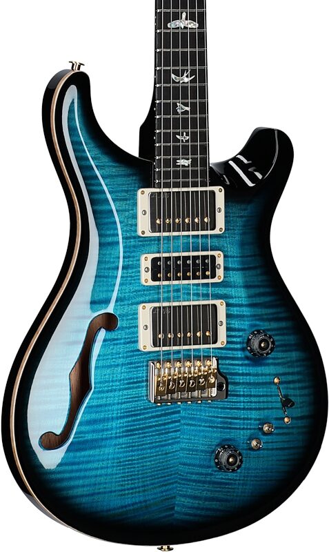 open zoom image for PRS Paul Reed Smith Special Semi-Hollow LTD 10-Top Electric Guitar (with Case), Carrol Blue Smoke, Full Left Front