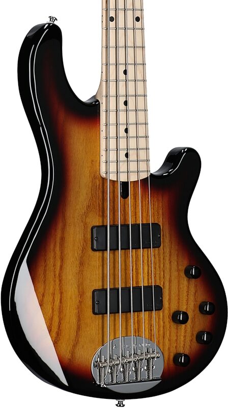 open zoom image for Lakland Skyline 55-01 Electric Bass, 5-String, 3-Tone Sunburst, Open Box (Very Good), Full Left Front