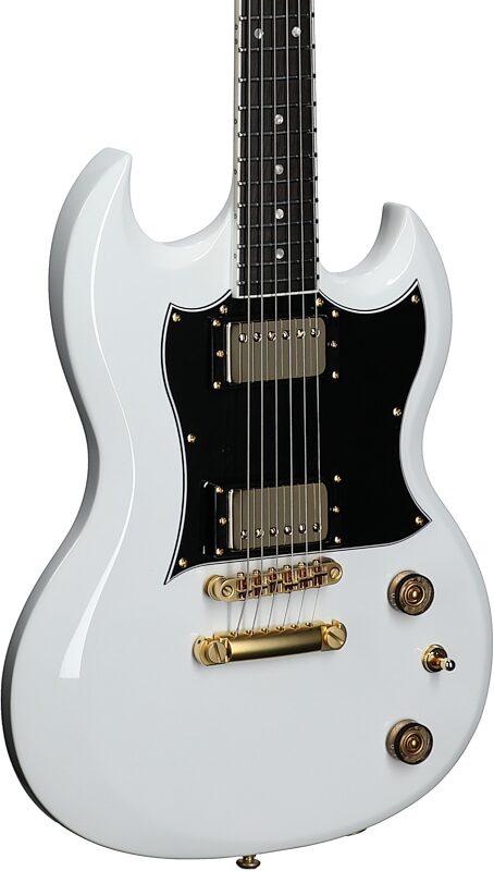 open zoom image for Schecter Zacky Vengeance H6LLYW66D Electric Guitar, Gloss White, Open Box (Very Good), Full Left Front