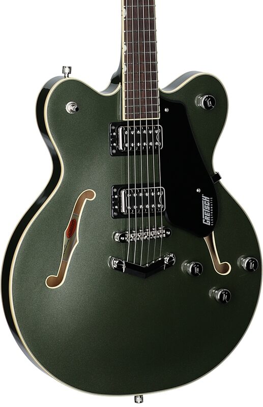 open zoom image for Gretsch G5622 Electromatic Center Block Double-Cut Electric Guitar, Olive Metallic, Full Left Front
