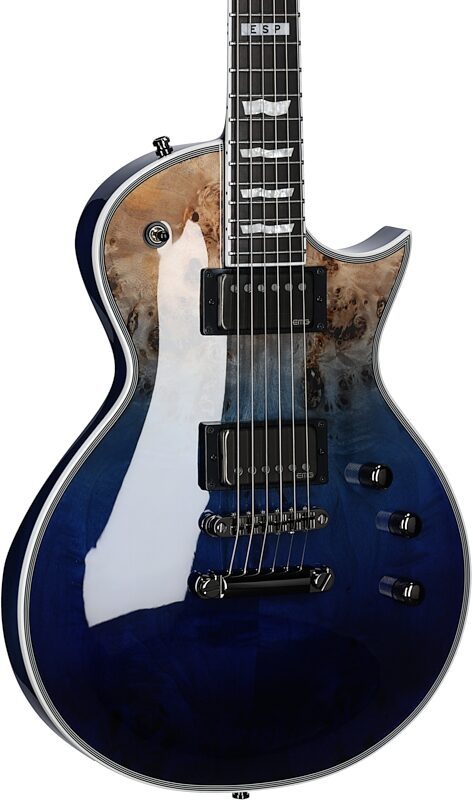 open zoom image for ESP E-II Eclipse BM Electric Guitar (with Case), Blue Natural Fade, B-Stock, Serial Number ES5124253, Full Left Front