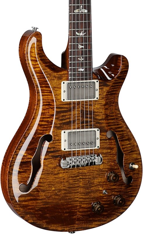 open zoom image for PRS Paul Reed Smith Hollowbody II Electric Guitar (with Case), Black Gold, Full Left Front
