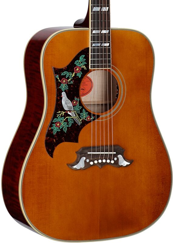 open zoom image for Epiphone Inspired by Gibson Custom 1963 Dove Reissue Acoustic-Electric Guitar, Left-Handed (with Case), Natural, Full Left Front