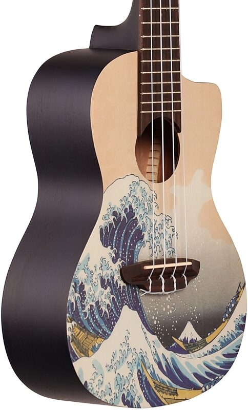 open zoom image for Luna UKEGWC Great Wave Concert Ukulele with Gig Bag, New, Full Left Front