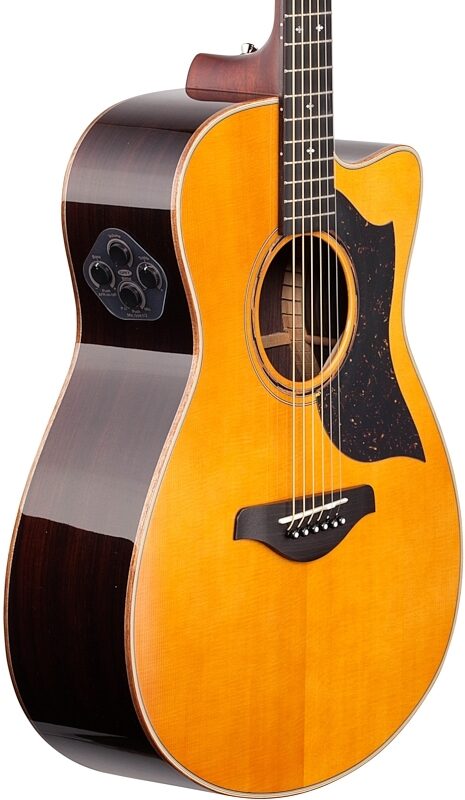 open zoom image for Yamaha AC5R Concert Acoustic-Electric Guitar (with Case), Vintage Natural, Full Left Front