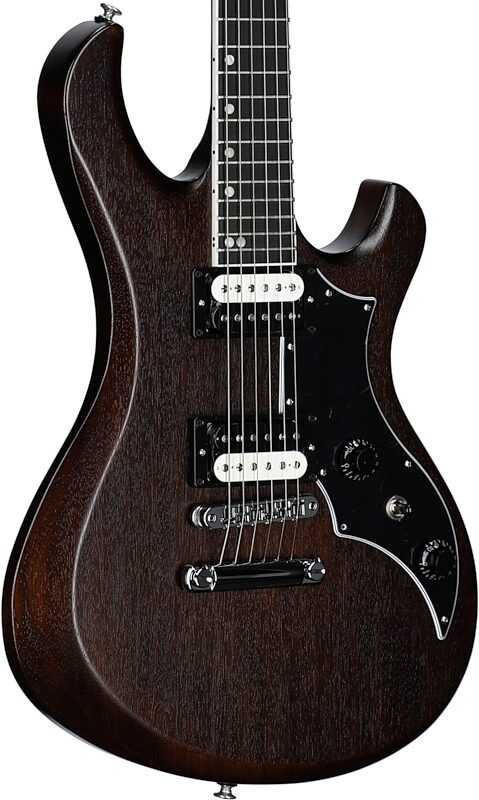 open zoom image for Gibson Victory Electric Guitar (with Case), Dark Walnut Satin, Full Left Front