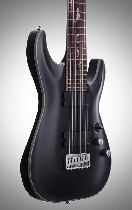 open zoom image for Schecter Damien Platinum 8 Electric Guitar, 8-String, Satin Black, Full Left Front
