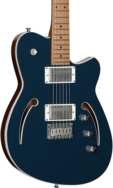open zoom image for Reverend Charger Air HH Semi-Hollowbody Electric Guitar, High Tide Blue, Open Box (Very Good), Full Left Front
