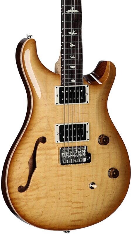 open zoom image for PRS Paul Reed Smith CE 24 Semi-Hollowbody Electric Guitar (with Gig Bag), Vintage Natural, Full Left Front