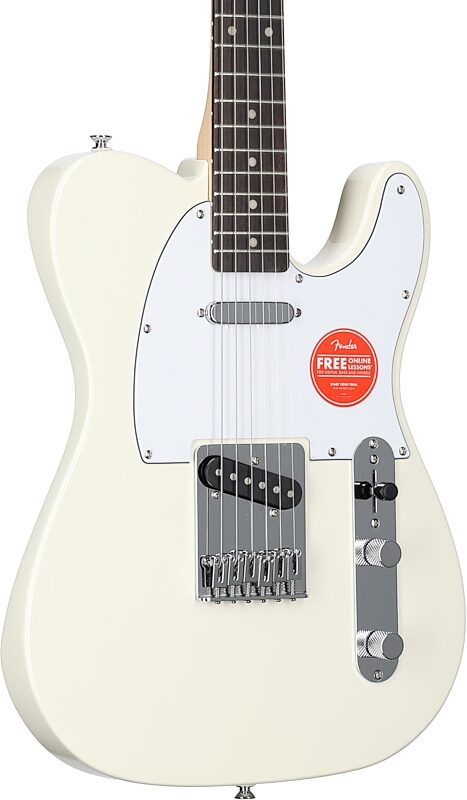 open zoom image for Squier Affinity Telecaster Electric Guitar, Laurel Fingerboard, Olympic White, Full Left Front