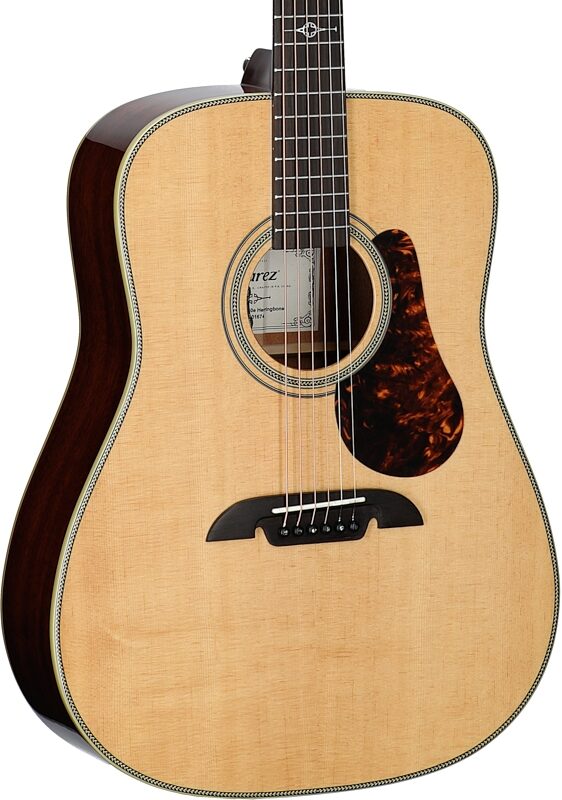 open zoom image for Alvarez MD60E Masterworks Herringbone Acoustic-Electric with Gig Bag, New, Full Left Front