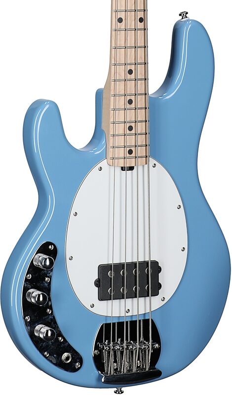 open zoom image for Sterling by Music Man SUB StingRay Electric Bass, Left-Handed, Chopper Blue, Hard Maple Fretboard, Full Left Front