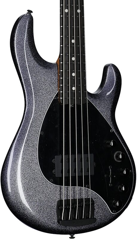 open zoom image for Ernie Ball Music Man DarkRay 5 Electric Bass Guitar (with Softshell Case), Starry Night, Ebony Fretboard, Full Left Front