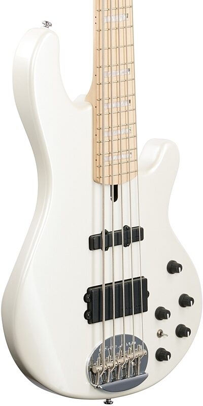 open zoom image for Lakland Skyline 55-02 Custom Maple Fretboard Bass Guitar, White Pearl, Open Box (Very Good), Full Left Front