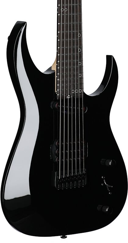 open zoom image for Schecter Sunset-7 Triad Electric Guitar, 7-String, Gloss Black, Full Left Front