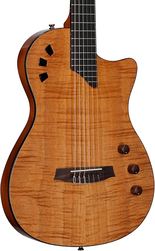 open zoom image for Cordoba Stage Thinbody Classical Acoustic-Electric Guitar, Amber, Full Left Front