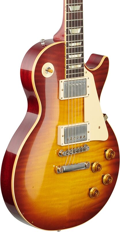open zoom image for Gibson Custom 1959 Les Paul Standard Murphy Lab Light Aged Electric Guitar (with Case), Cherry Tobacco Burst, Full Left Front
