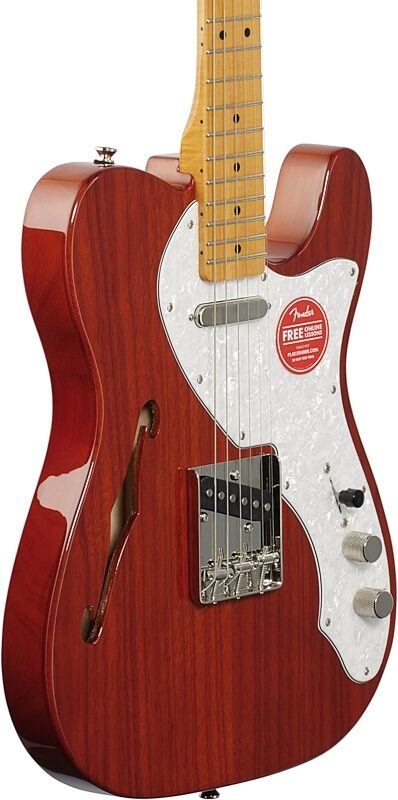 open zoom image for Squier Classic Vibe '60s Thinline Telecaster Electric Guitar, with Maple Fingerboard, Natural, Full Left Front
