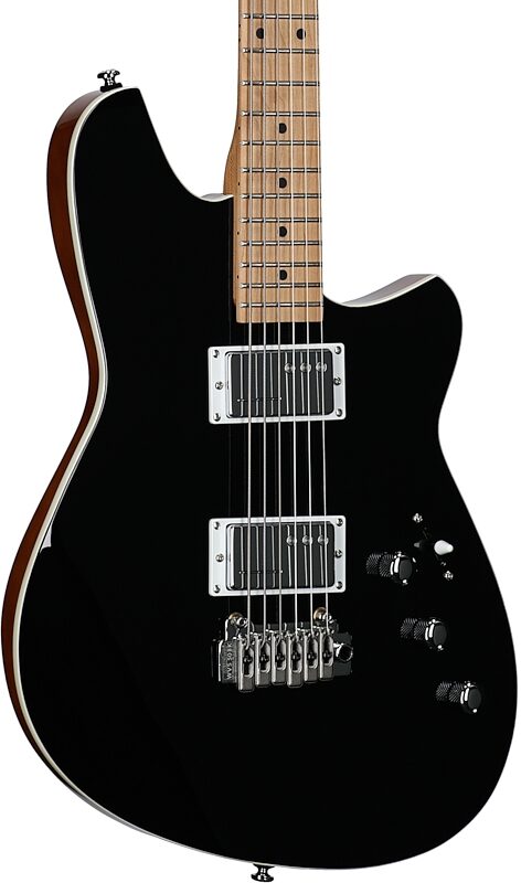 open zoom image for Reverend Descent W Baritone Electric Guitar, Midnight Black, Full Left Front