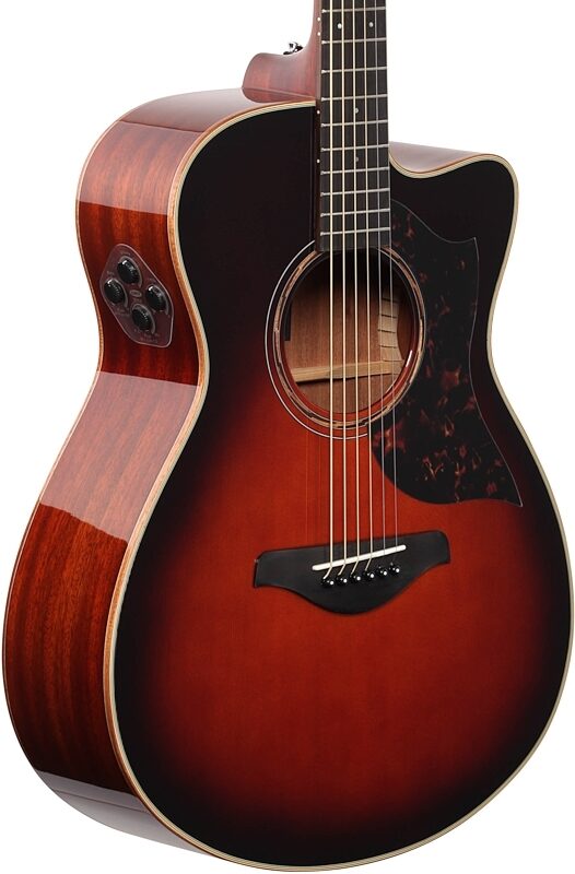 open zoom image for Yamaha AC3M ARE Acoustic-Electric Guitar (with Gig Bag), Tobacco Brown Sunburst, Full Left Front