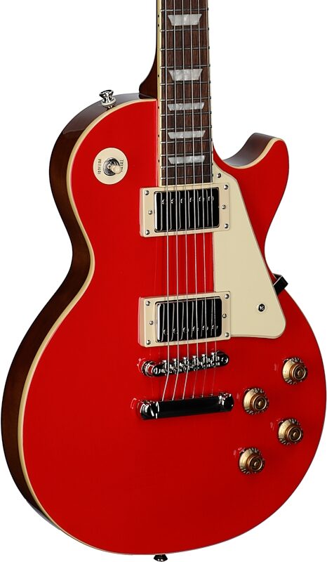 open zoom image for Epiphone Inspired by Gibson Les Paul Standard '50s Electric Guitar (with Gig Bag), Cardinal Red, Laurel Fretboard, Full Left Front