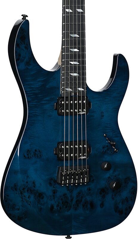 open zoom image for Legator N6SS Ninja 6 Super Shred Electric Guitar, Blue, Open Box (Very Good), Full Left Front