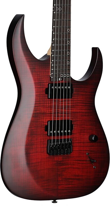 open zoom image for Schecter Sunset-6 Extreme Electric Guitar, Scarlet Burst, Full Left Front