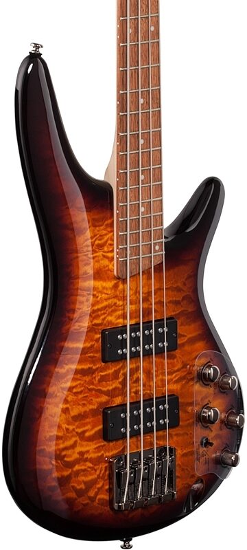 open zoom image for Ibanez SR400EQM Electric Bass, Dragon Eye Burst, Full Left Front