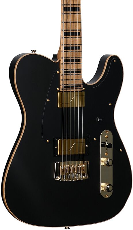 open zoom image for LsL Marcos Curiel Signature USA Baritone Electric Guitar, Black, Full Left Front