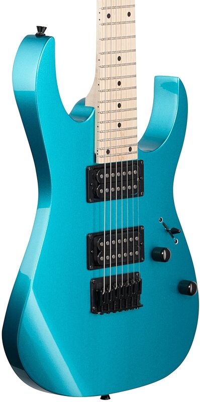 open zoom image for Ibanez GiO GRG7221M 7-String Electric Guitar, Metallic Light Blue, Full Left Front