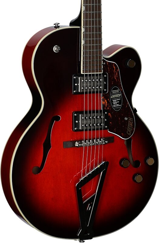 open zoom image for Gretsch G2420 Streamliner Hollowbody Electric Guitar, Claret Burst, Full Left Front