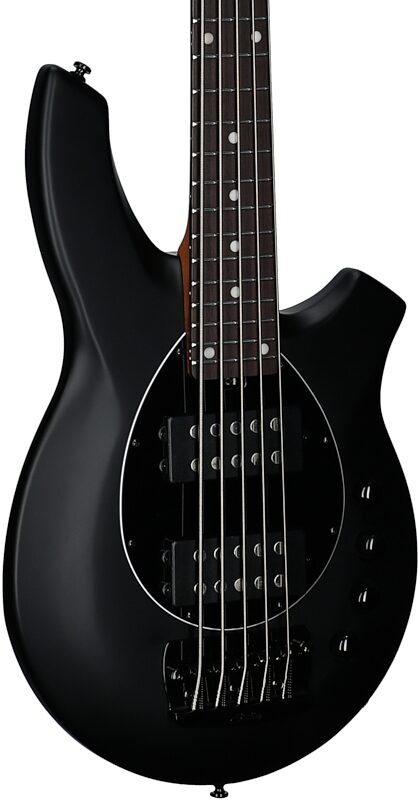 open zoom image for Sterling by Music Man Bongo 5 Electric Bass, 5-String, Stealth Black, Rosewood Fretboard, Open Box (Very Good), Full Left Front