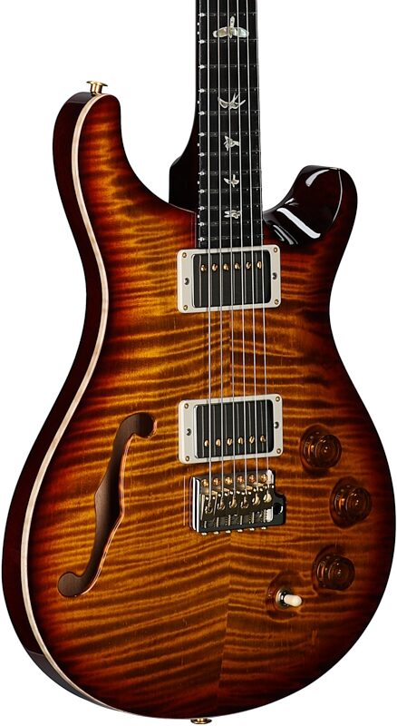 open zoom image for PRS Paul Reed Smith DGT Semi-Hollowbody Birds 10 Top Electric Guitar, Dark Cherry Sunburst, Full Left Front