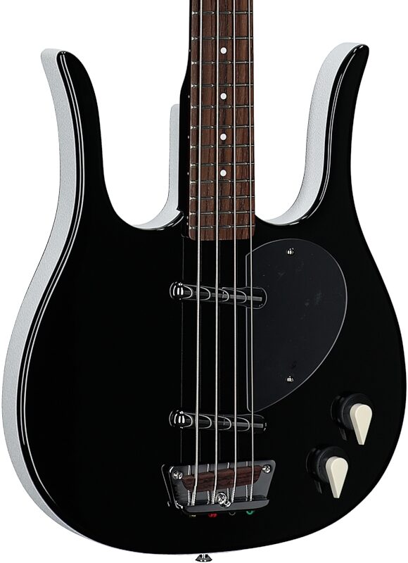 open zoom image for Danelectro Longhorn Electric Bass, Black, Full Left Front