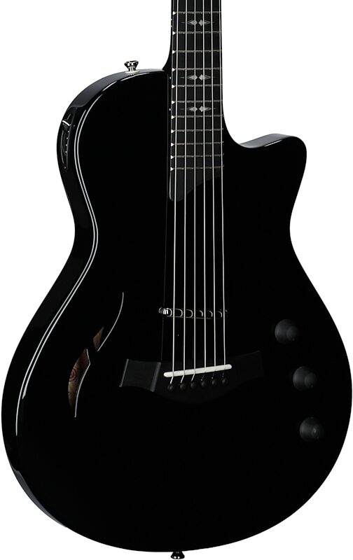 open zoom image for Taylor T5z Pro Armrest Electric Guitar (with Case), Black, Full Left Front