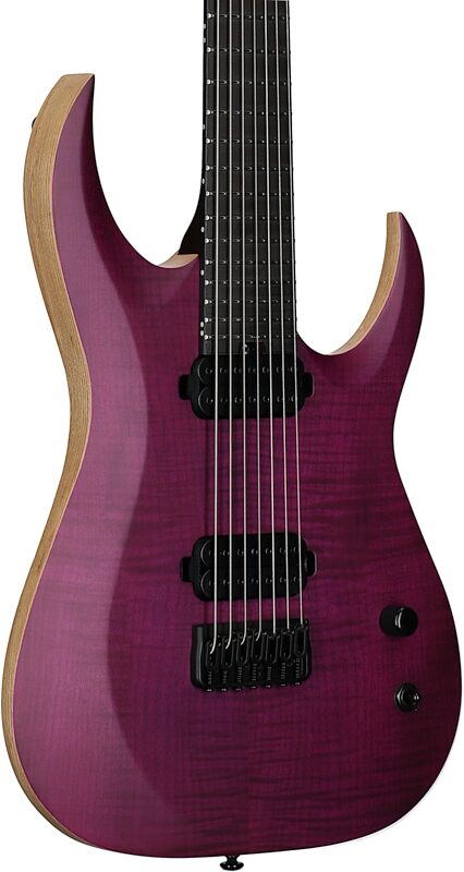 open zoom image for Schecter John Browne Tao-7 Electric Guitar, 7-String, Transparent Purple, Open Box (Very Good), Full Left Front