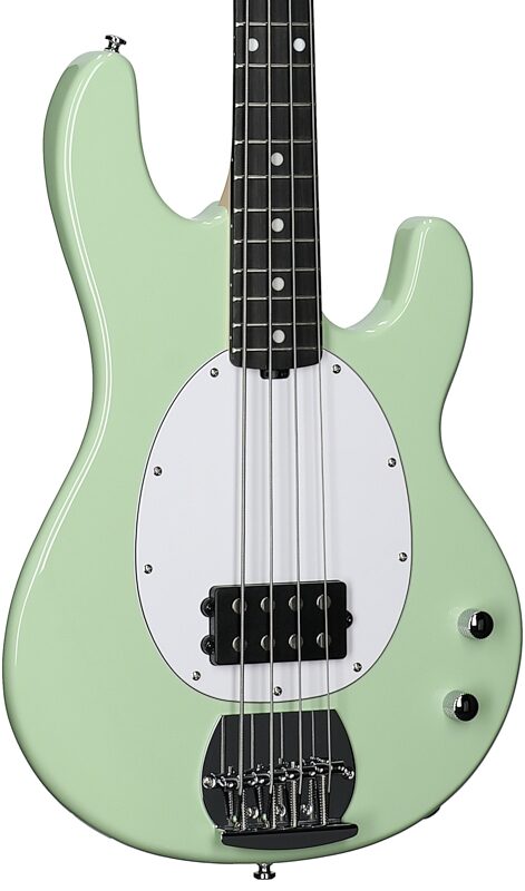open zoom image for Sterling Intro Series StingRay Electric Bass, Misty Green, Ebony Fretboard, Full Left Front