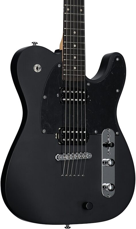 open zoom image for Michael Kelly Hybrid 55T Electric Guitar, Black Satin, Open Box (Very Good), Full Left Front