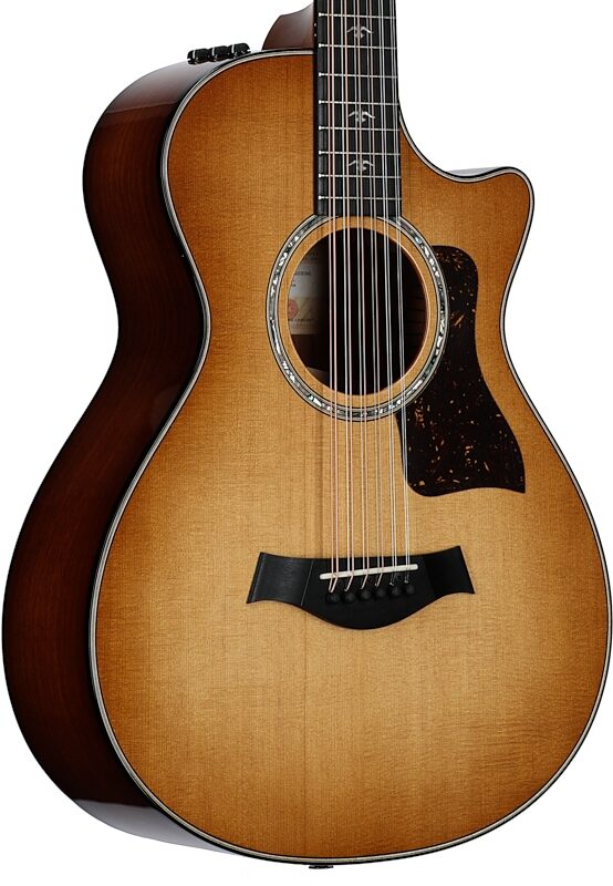 open zoom image for Taylor 552ce 12-Fret Urban Ironbark Grand Concert Acoustic-Electric Guitar (with Case), Shaded Edge Burst, Full Left Front
