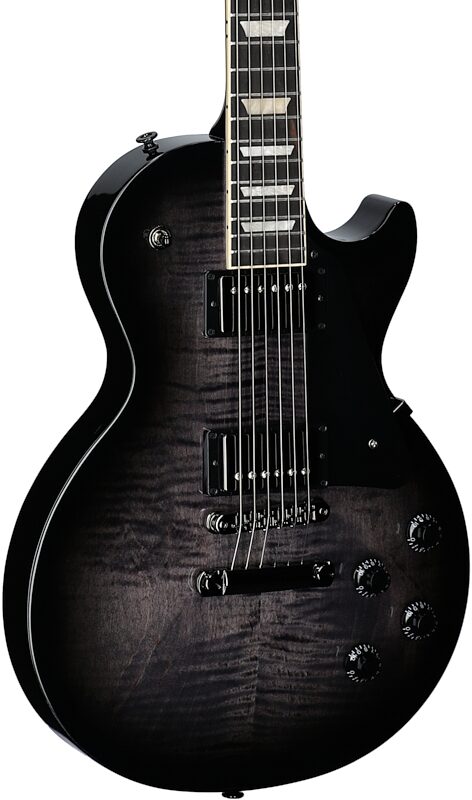 open zoom image for Gibson Les Paul Studio Session Electric Guitar (with Soft Case), Transparent Ebony Burst, Full Left Front
