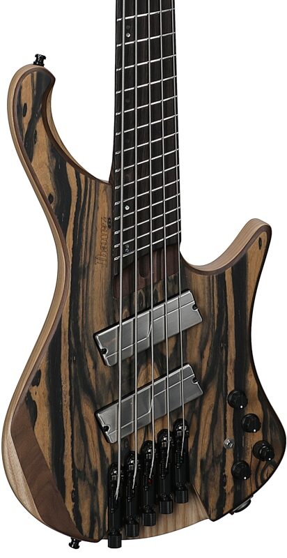 open zoom image for Ibanez EHB1675MS Multi-Scale Electric Bass, 5-String (with Gig Bag), Natural Flat, Full Left Front