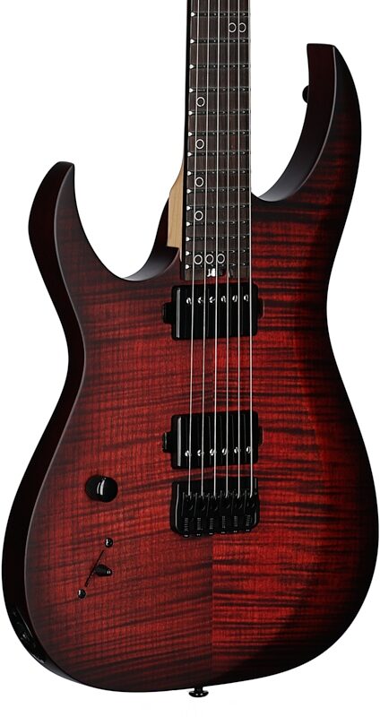 open zoom image for Schecter Sunset-6 Extreme Electric Guitar, Left-Handed, Scarlet Burst, Full Left Front