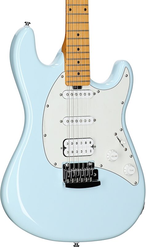 open zoom image for Sterling by Music Man CT30CHSS Cutlass HSS Electric Guitar, Daphne Blue, Hard Maple Fretboard, Full Left Front
