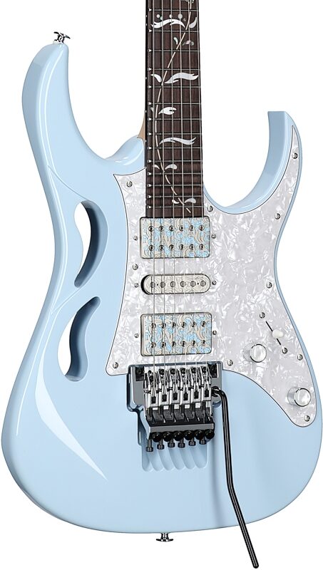 open zoom image for Ibanez Steve Vai PIA Electric Guitar (with Case), Blue Powder, Full Left Front