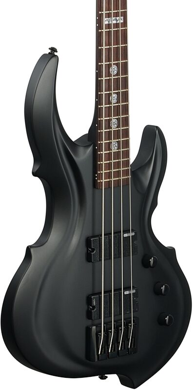 open zoom image for ESP LTD Tom Araya TA-204 FRX Electric Bass, Black Satin, Full Left Front