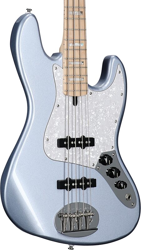 open zoom image for Lakland Skyline 44-60 Vintage J Custom Electric Bass, Ice Blue Metallic, Full Left Front