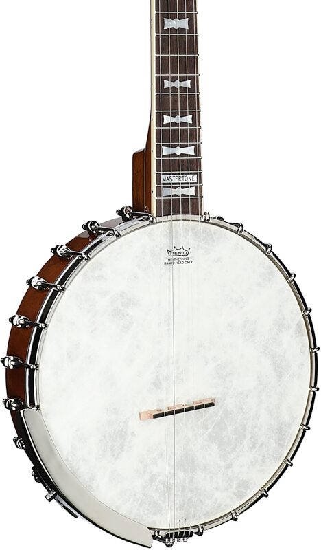 open zoom image for Epiphone Mastertone Bowtie Open-Back Banjo (with Gig Bag), Open Box (Very Good), Full Left Front