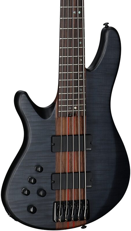 open zoom image for Schecter Charles Berthoud CB-5 Electric Bass, 5-String (Left-Handed), See-Thru Black, Full Left Front