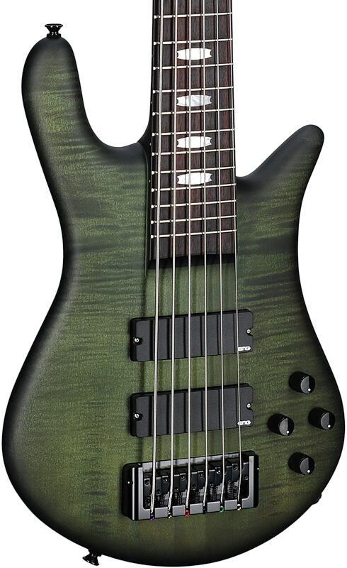 open zoom image for Spector Euro 6 LX Bass Guitar, 6-String (with Gig Bag), Haunted Moss Matte, Full Left Front